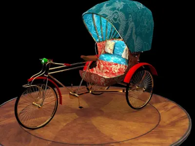 Chinese rickshaw   3D model 3