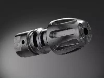 Muzzle brake industrial style project 3D model