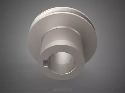 STANDARD 1 ONE SINGLE GROOVE TRACK PULLEY SHEAVE WHEEL BELT GEAR 3D model