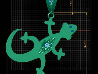 LIZARD PENDANT 3D PRINTABLE MODEL 3D print model
