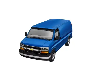 Chevrolet G Series Van Low Poly Classic Cargo Vehicle Model Low-poly 3D model