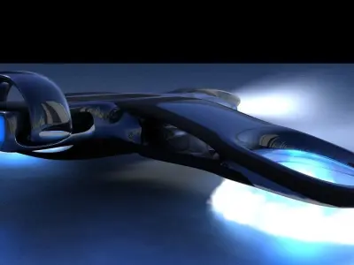 Carrier futuristic jet flying in air Free 3D model
