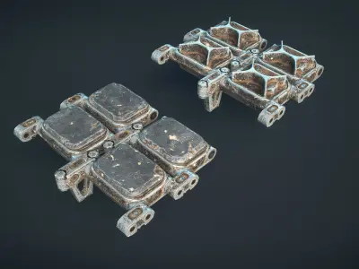 T158 Track for M1 Abrams Tank Low-poly 3D model