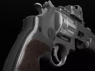 Revolver Magnus SW 357 Low-poly 3D model