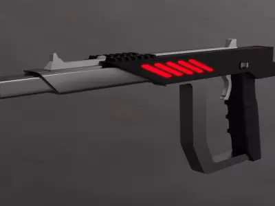 Laser Blaster Gun Low-Poly Rigged Model Low-poly 3D model
