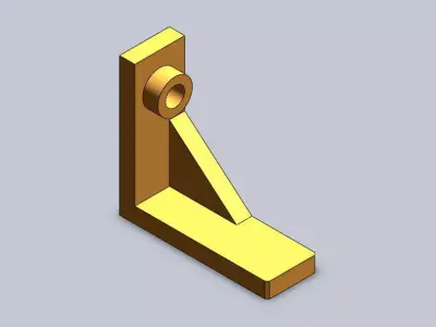 bracket metal with gold finish Free 3D model