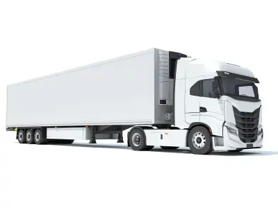 Truck with Refrigerator Trailer 3D model purchase