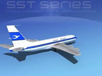 Boeing 707-320 SS Kuwait Airways 3D model