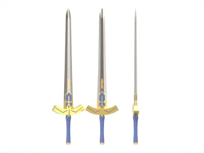 Excalibur Saber Sword Inspired by Fate Series Low-poly 3D model