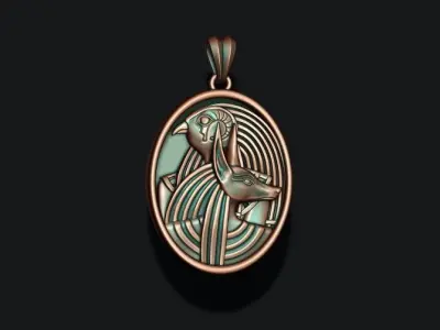Horus Anubis pendant 3D print model