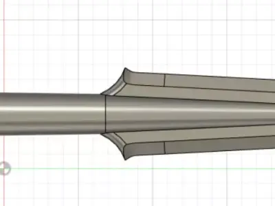 Japanese-style Spear Tip and Pommel 3D print model