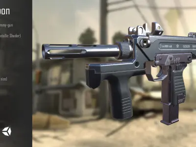 Tommy-gun weapon in call of duty ops Low-poly 3D model