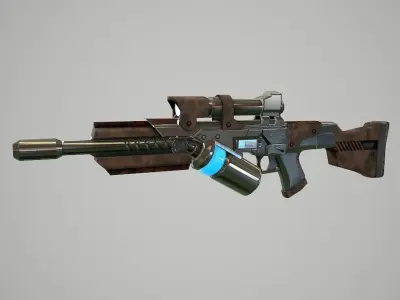 Laser gun Low-poly 3D model purchase