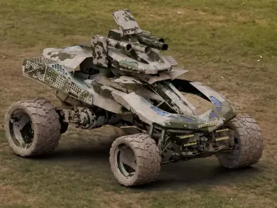 Buggi Drone vehicle weapon Low-poly 3D model