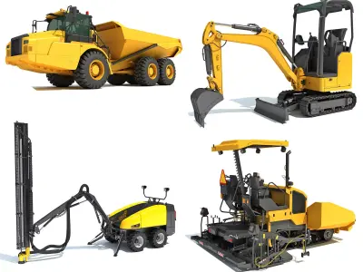 Road Construction Equipment  3D Model Pack purchase