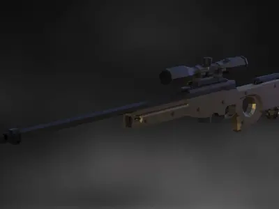 Low Poly Sniper Guns Pack 3D model
