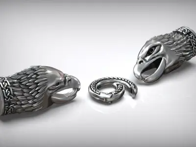 Eagle Head Antique Cord Bracelet 3D print model