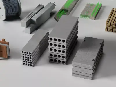 Construction Industrial Modular Assets Mega Pack Low-poly 3D model