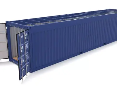 40ft Shipping Container Open Top no Cover 3D model