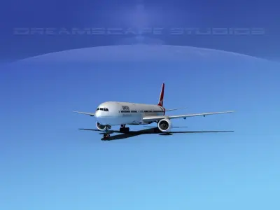 Boeing 777-300 Qantas 3D model