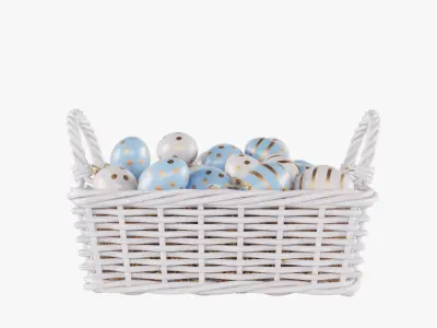 White Easter Eggs Baskets 