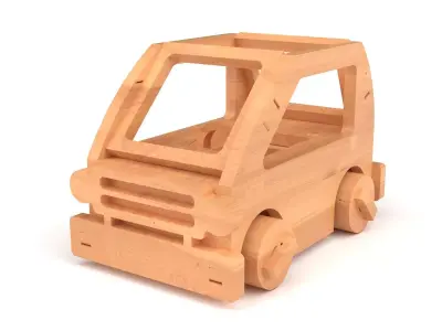 Wooden toy car 51 3D model