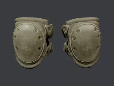 Military Knee Pad Equipment Gear Game Ready 01 Low-poly 3D model