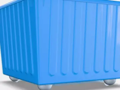 VESSLA Storage crate with castors 3D model