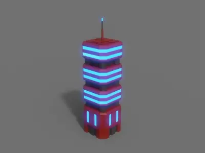 PBR Sci-Fi Building A31 Low-poly 3D model