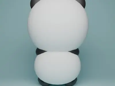Cute Stylized Panda 3D Model Free low-poly 3D model