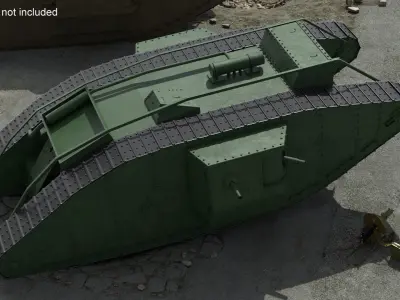 Tank MK 4 Male Green 3D model