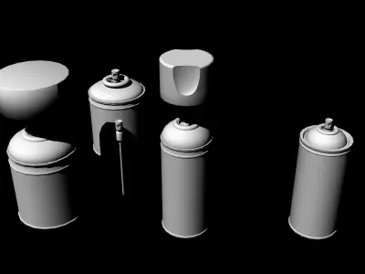 Spray Cans untextured Free 3D model