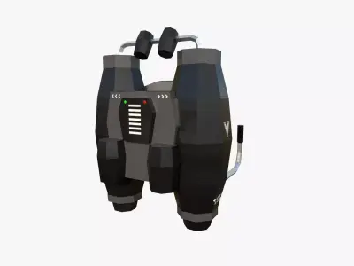 Jetpack Low Poly A04 - SciFi Character Design Low-poly 3D model