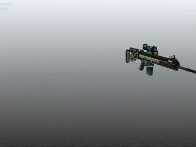 AVA Assualt Rifle Low-poly 3D model