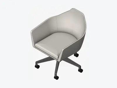 Chair - Simplicity - 5 Star Castors Low-poly 3D model