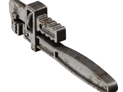 Rusty Iron Pipe Wrench 3D model