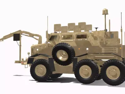 buffalo mrap 6x6 Low-poly 3D model
