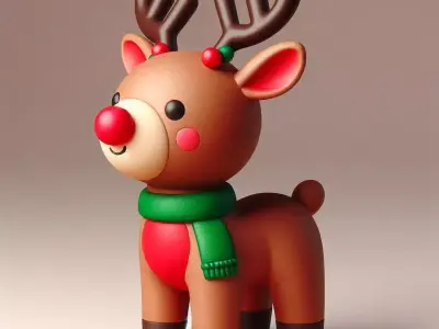Festive Christmas Reindeer 3D model