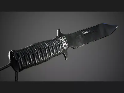 Paracord Tactical Knife Low-poly 3D model