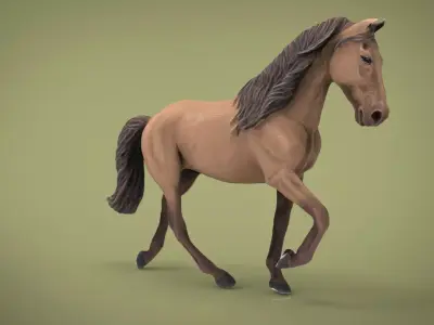 HORSE running Low-poly 3D model