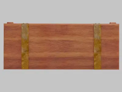 Antique Cedar Chest with Brass Accents 3D model