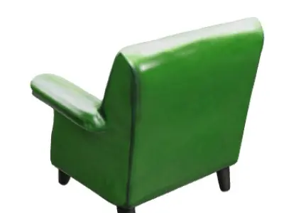 Vintage Hickory Club Green Chesterfield Armchair Low-poly 3D model