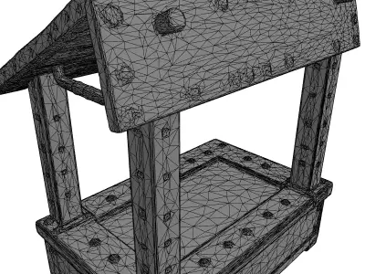 Industrial Rusty Metal Lectern Stand Low-poly 3D model