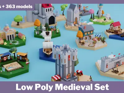 Low-Poly Medieval Environment Pack Low-poly 3D model