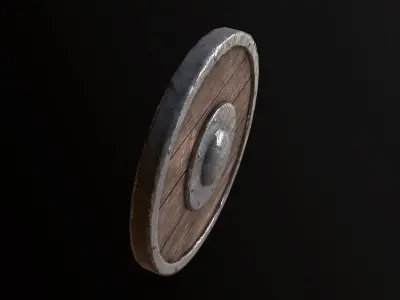 Medieval Round Shield - PBR Game Ready Low-poly 3D model