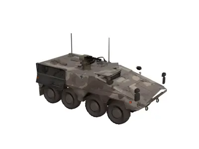 Boxer Armored Personnel Carrier Low Poly Military APC Low-poly 3D model