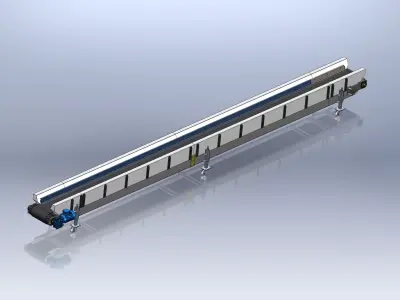 INDUSTRIAL BELT CONVEYOR 3D model