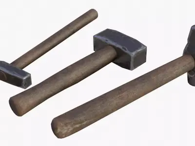 Hammers Collection hammer and egg Low-poly 3D model