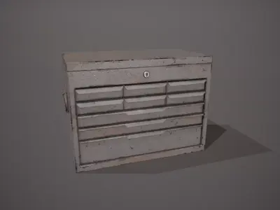 Grey Tool Chest Low-poly 3D model