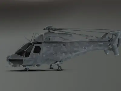 FREE Idle J7 - Millitary Helicopter - Photorealistic Free low-poly 3D model